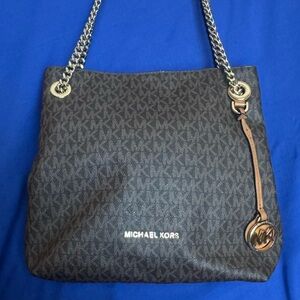 Michael Kors Jet Set Convertible Brown Monogram Shoulder Bag or Crossbody